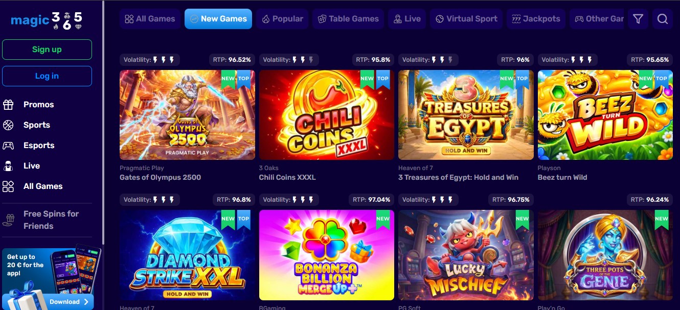 Magic365 bonus page presenting 60 no deposit spins on Panda Fortune Rush